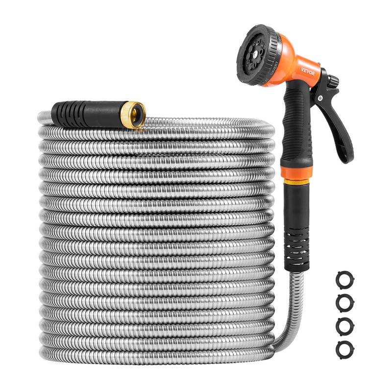 Metal Garden Hose Rust Proof Stainless Steel Heavy Duty